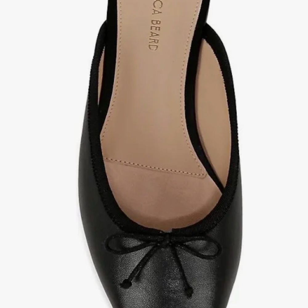 Veronica Beard Catherine Mule Flats Black Leather Bow Size 8 - Picture 7 of 10